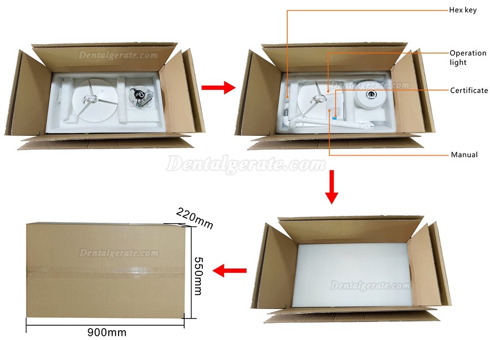 KWS KD-2036D-4 80W LED-OP-Leuchte / Deckenmontierte schattenfreie Dentallampe